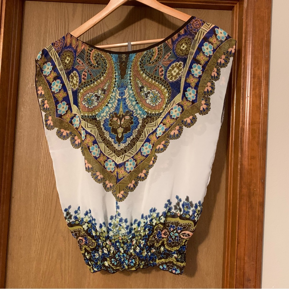 Sheer Paisley Bandana Top -size M